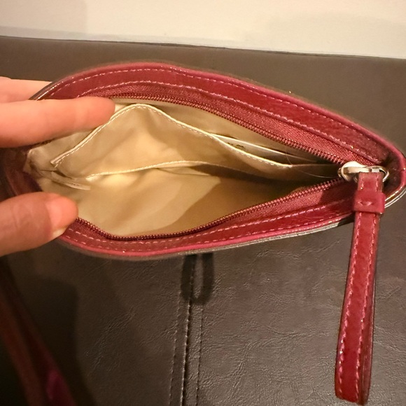 Coach Magenta Leather Wristlet - Picture 2 of 5